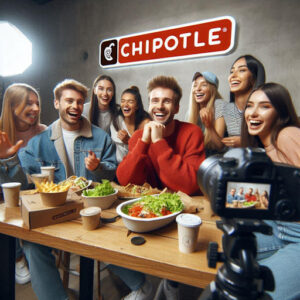 TikTok challenge in a Chipotle setting