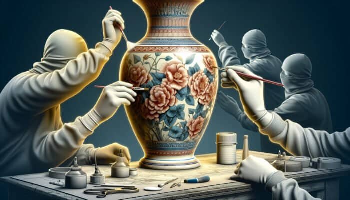 A porcelain vase in East Calder rejuvenated through professional refinishing, enhancing intricate designs and restoring luster.