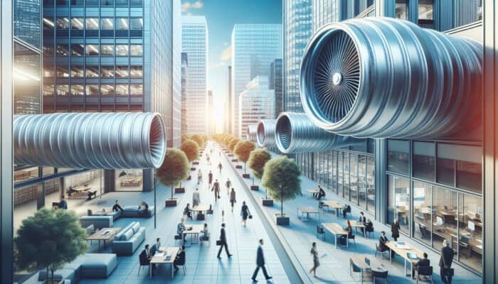 Clean air from well-maintained ducts enhancing health and productivity in Yaletown's modern offices.