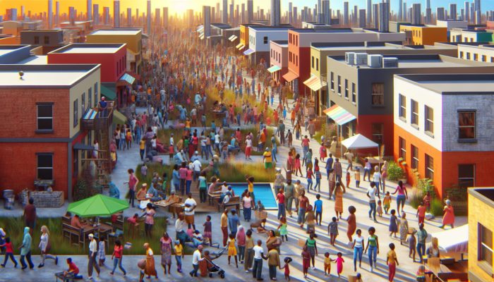 A vibrant Giyani neighbourhood with families enjoying a safe, community-centered environment, featuring low crime rates, local events, and accessible amenities.