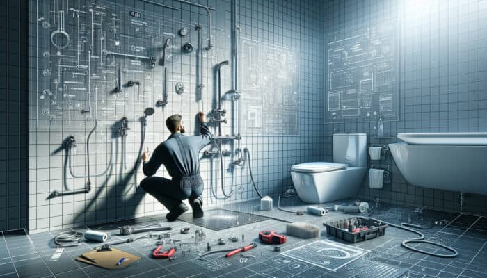 Expert Shower Repair Services in Chilliwack: A plumber addressing various shower issues in a modern bathroom, ensuring safety and functionality.