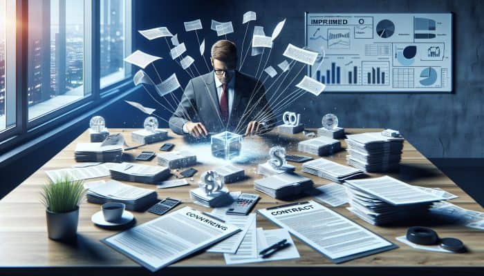 Debt Consolidation Loans for Business Owners: UK Guide | DCL Debt Consolidation Loans for Business Owners: A UK business owner consolidates debts into one loan, improving cash flow, symbolized by a clear contract.