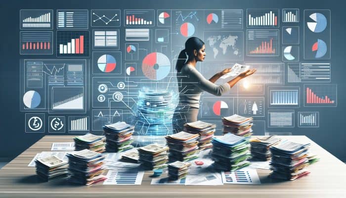 Living Debt-Free After Consolidation Loans: A UK Guide | DCL An individual organising financial documents and evaluating charts for debt consolidation strategies in the UK.